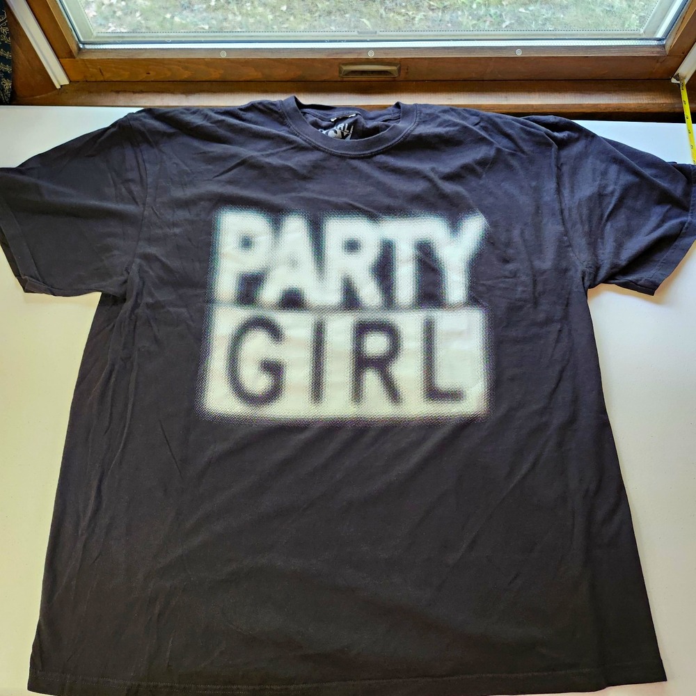 Charli XCX Party Girl Black Graphic Print Crew Neck Short Sleeve T-Shirt 2XL